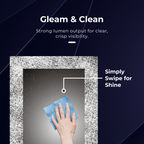 iBathUK Solstice Rectangular Illuminated LED Bathroom Mirror, Frameless Wall Mirror with Touch Sensor and Demister, 500x700mm