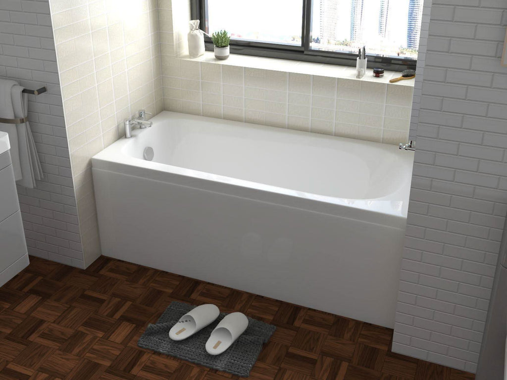 Bath Bathtub Round Single Bathroom Ended Straight Resin White Bathtub Soak