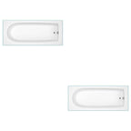 Bath Bathtub Round Single Bathroom Ended Straight Resin White Bathtub Soak