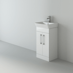 Modern 2 Door Floorstanding Vanity Unit With Basin - White