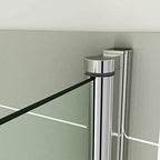 Modern Curved Edge Straight Bath Screen - 6mm Glass - 1400mm x 800mm - Chrome