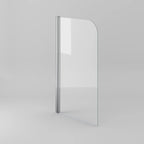 Modern Curved Edge Straight Bath Screen - 6mm Glass - 1400mm x 800mm - Chrome