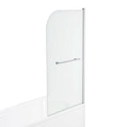 Modern Shower Reversible Bath Screen With Panel And Towel Rail - 1400mm x 1000mm - Chrome