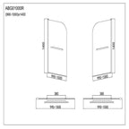 Modern Shower Reversible Bath Screen With Panel And Towel Rail - 1400mm x 1000mm - Chrome