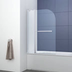 Modern Shower Bath Screen With Panel And Towel Rail - 1400mm x 1000mm - Chrome