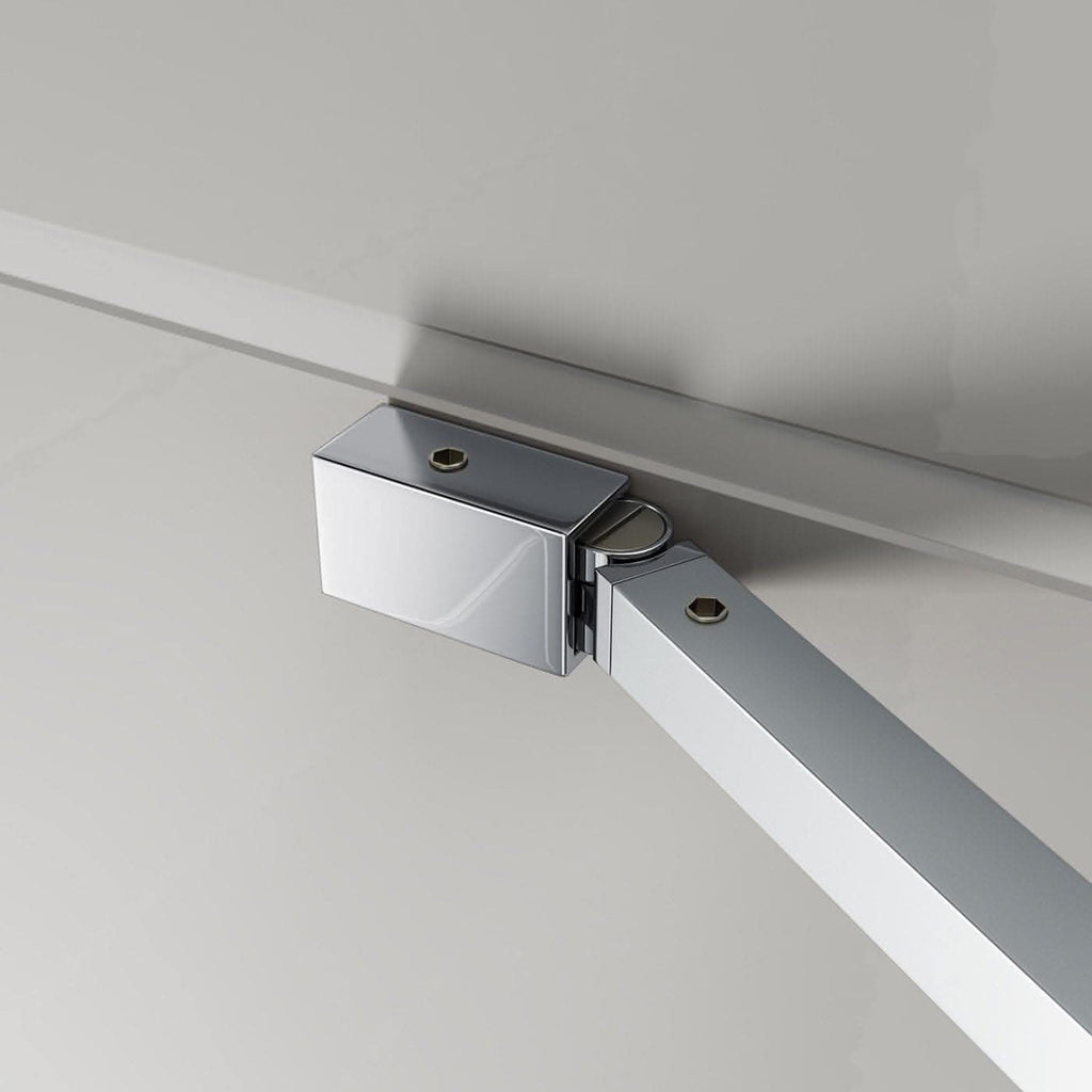 Modern Folding Shower Bath Screen With Panel - RH - 1400mm x 800mm - Chrome