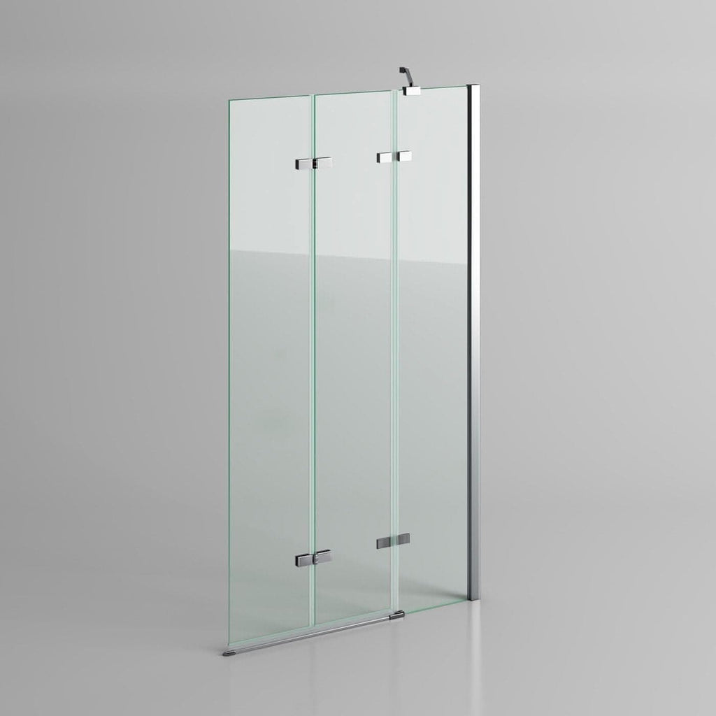 Modern Folding Shower Bath Screen With Panel - RH - 1400mm x 800mm - Chrome