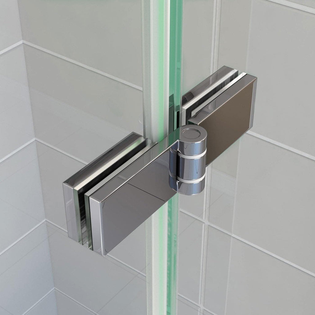 Modern Folding Shower Bath Screen With Panel - RH - 1400mm x 800mm - Chrome