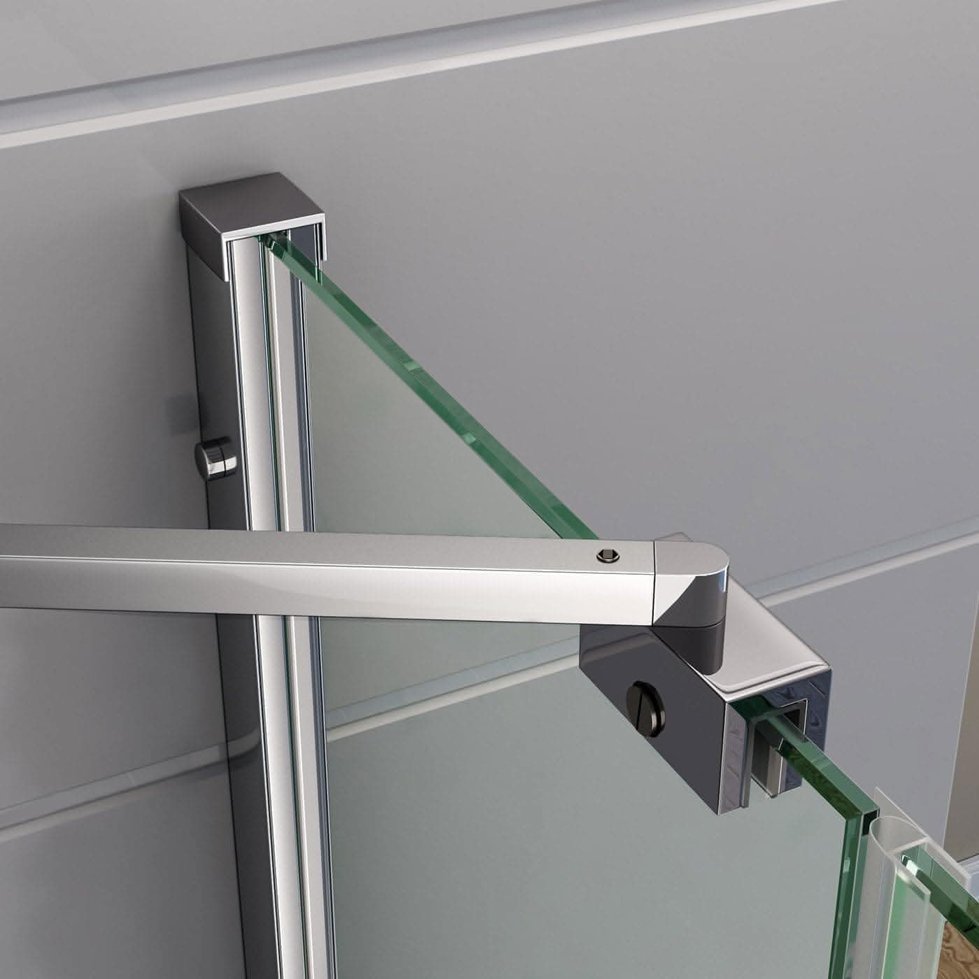 Modern Folding Shower Bath Screen With Panel - RH - 1400mm x 800mm - Chrome