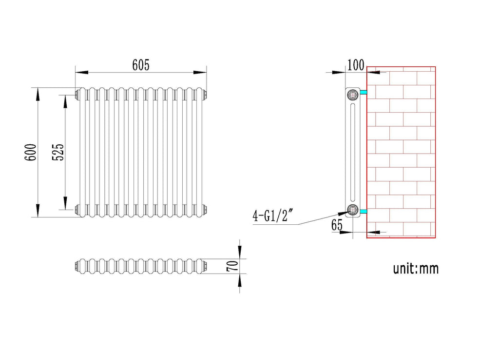 Helena Horizontal Column Radiator