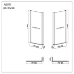 Modern L Shaped Shower Bath Screen With Towel Rail - Chrome