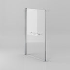 Modern L Shaped Shower Bath Screen With Towel Rail - Chrome
