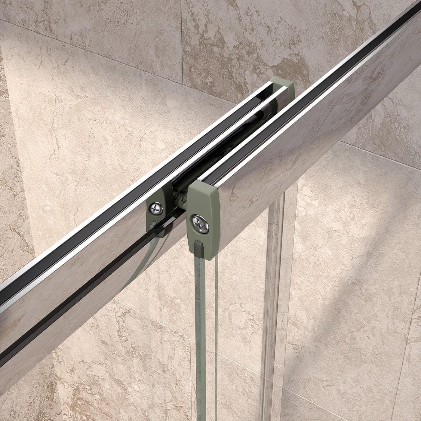 Modern Shower Bath Screen With Panel - 1400mm x 830mm - Chrome