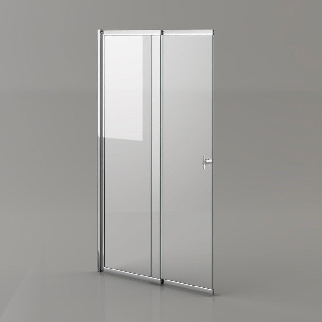 Modern Shower Bath Screen With Panel - 1400mm x 830mm - Chrome