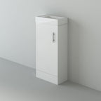 Mini 1 Door Cloakroom Floorstanding vanity Unit With Square Basin - 1 Tap Hole - 400mm x 781mm