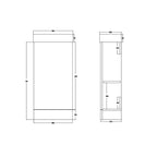 Mini 1 Door Cloakroom Floorstanding vanity Unit With Square Basin - 1 Tap Hole - 400mm x 781mm