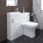 Mini 1 Door Cloakroom Floorstanding vanity Unit With Square Basin - 1 Tap Hole - 400mm x 781mm