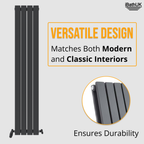 iBathUK Apex Vertical Double Panel Slim Flat Radiator, Designer Slim Radiator