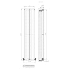 iBathUK Apex Vertical Double Panel Slim Flat Radiator, Designer Slim Radiator