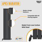 iBathUK Apex Vertical Double Panel Slim Flat Radiator, Designer Slim Radiator
