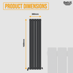 iBathUK Apex Vertical Double Panel Slim Flat Radiator, Designer Slim Radiator