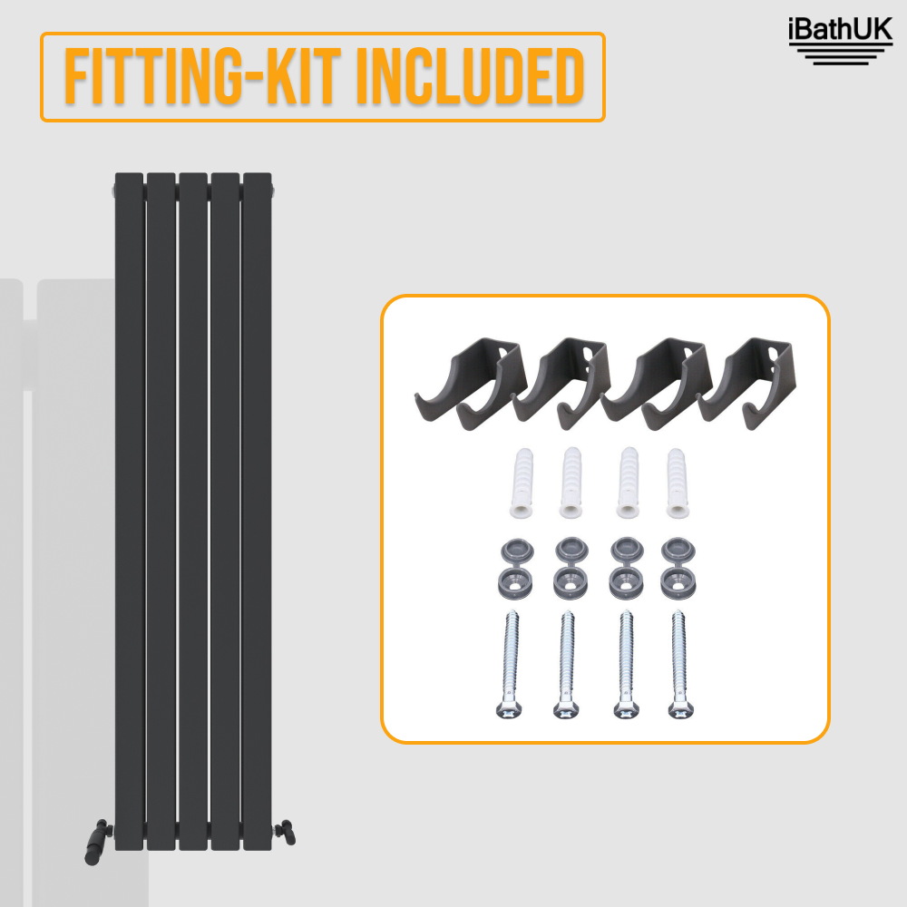 iBathUK Apex Vertical Double Panel Slim Flat Radiator, Designer Slim Radiator