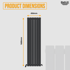 iBathUK Apex Vertical Double Panel Slim Flat Radiator, Designer Slim Radiator