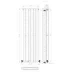 iBathUK Apex Vertical Double Panel Slim Flat Radiator, Designer Slim Radiator