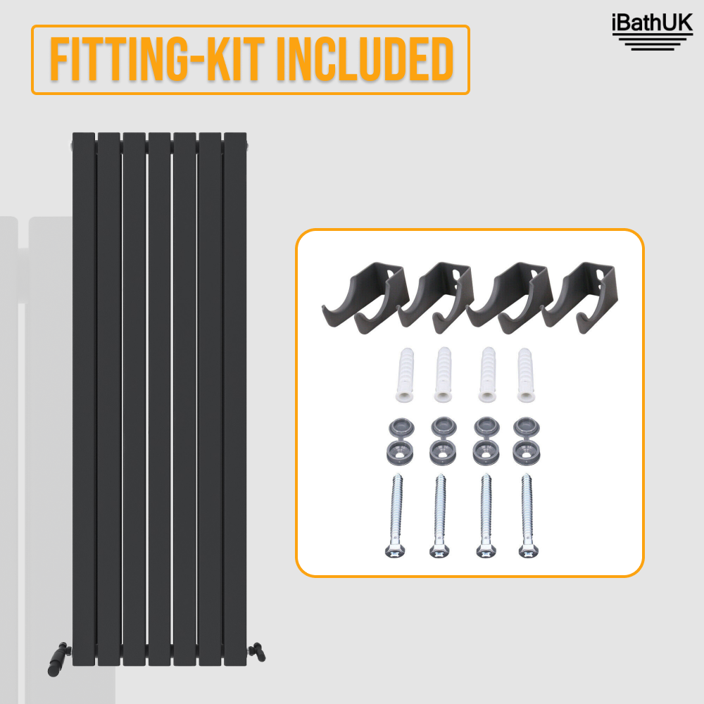 iBathUK Apex Vertical Double Panel Slim Flat Radiator, Designer Slim Radiator