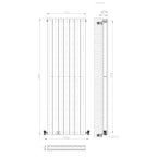 iBathUK Apex Vertical Double Panel Slim Flat Radiator, Designer Slim Radiator