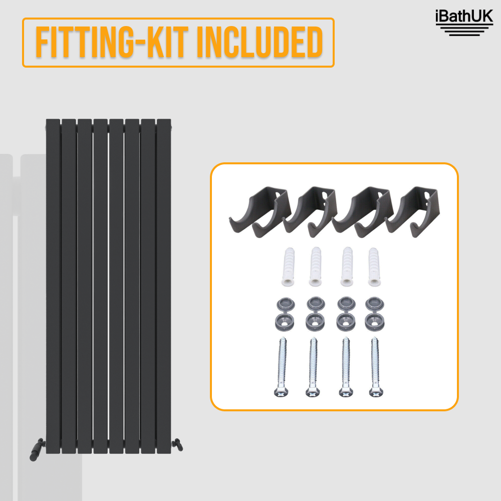 iBathUK Apex Vertical Double Panel Slim Flat Radiator, Designer Slim Radiator