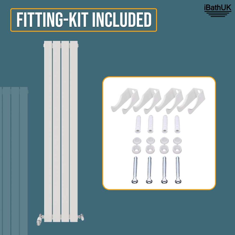 iBathUK Apex Vertical Double Panel Slim Flat Radiator, Designer Slim Radiator