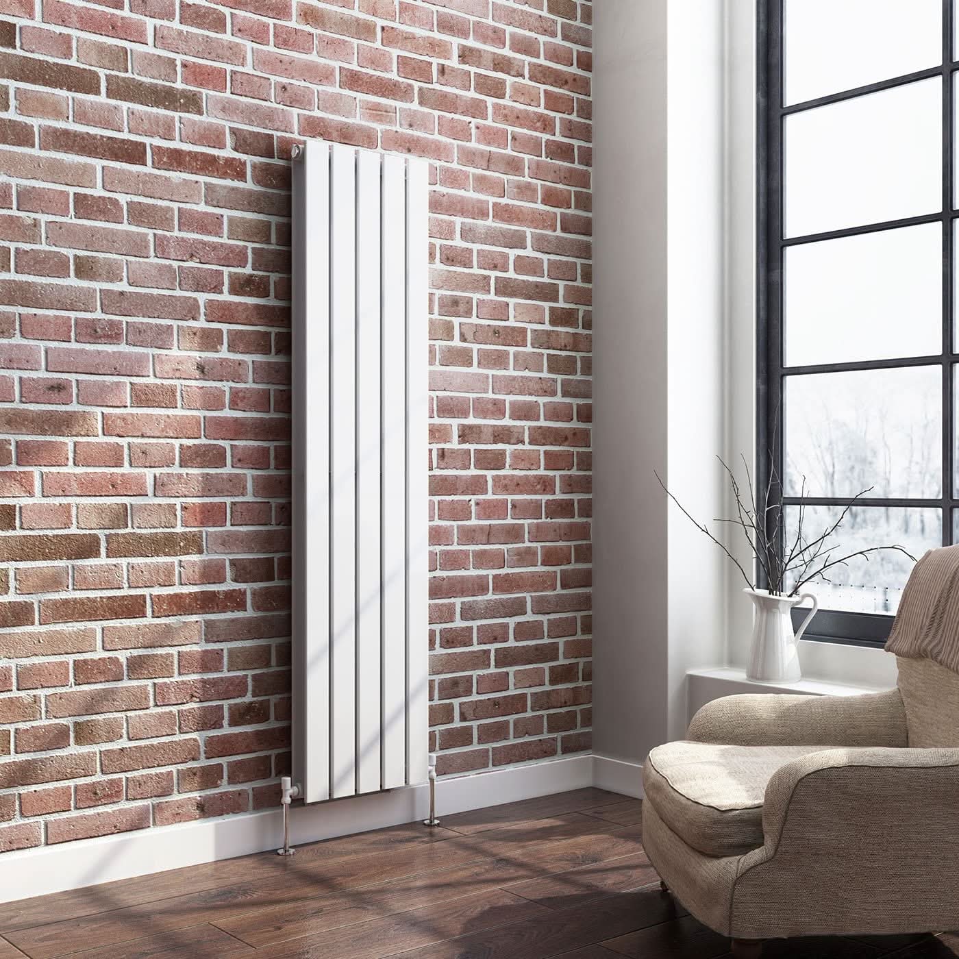 iBathUK Apex Vertical Double Panel Slim Flat Radiator, Designer Slim Radiator