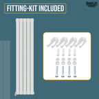 iBathUK Apex Vertical Double Panel Slim Flat Radiator, Designer Slim Radiator