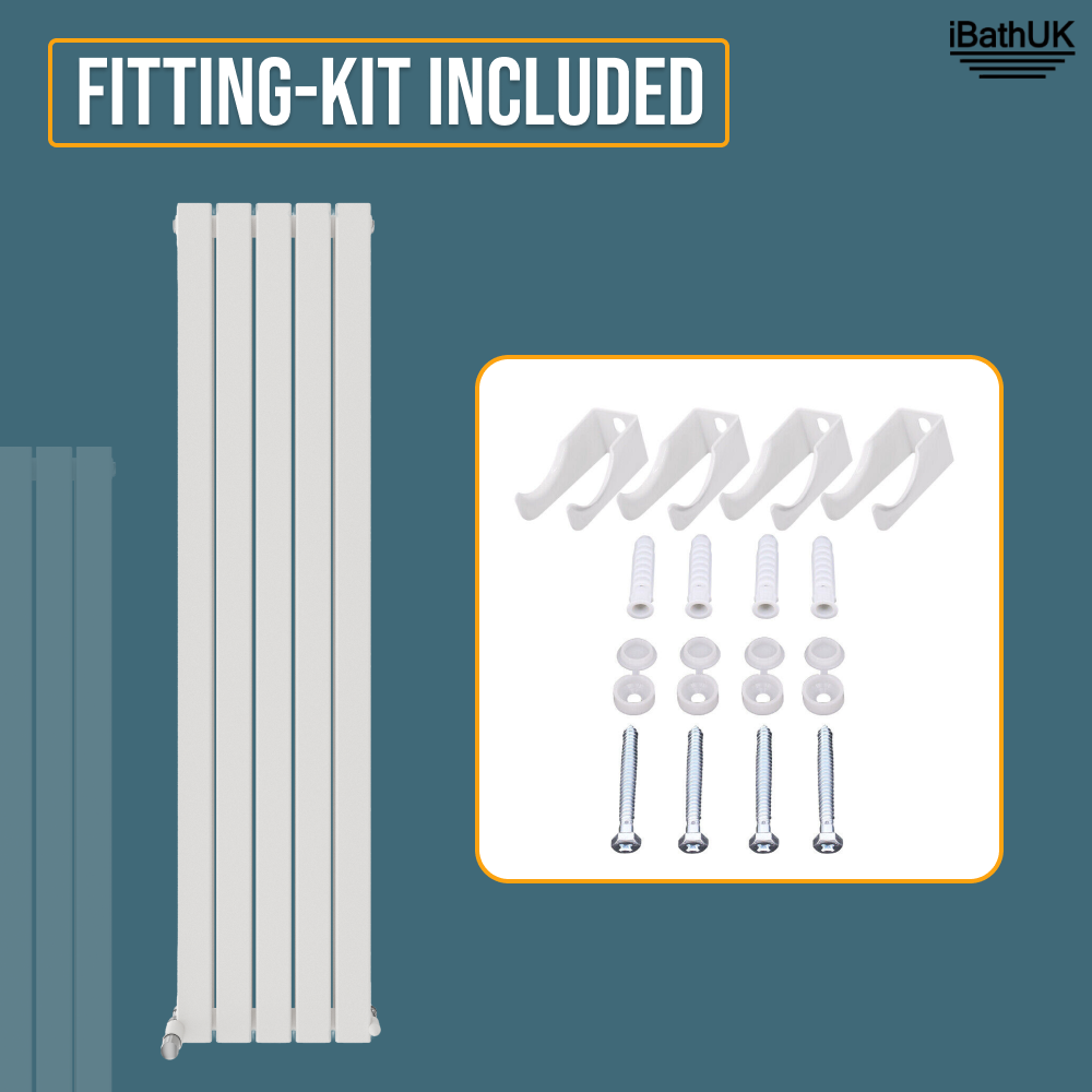 iBathUK Apex Vertical Double Panel Slim Flat Radiator, Designer Slim Radiator