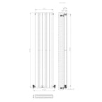 iBathUK Apex Vertical Double Panel Slim Flat Radiator, Designer Slim Radiator
