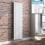 iBathUK Apex Vertical Double Panel Slim Flat Radiator, Designer Slim Radiator