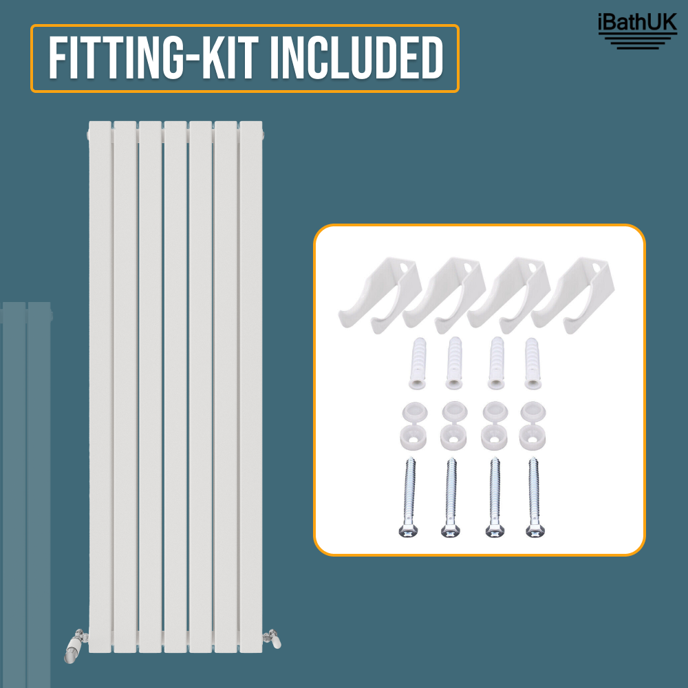 iBathUK Apex Vertical Double Panel Slim Flat Radiator, Designer Slim Radiator