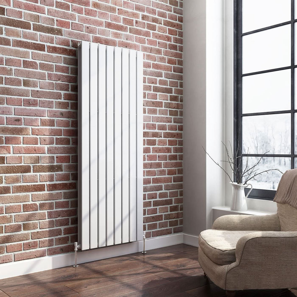 iBathUK Apex Vertical Double Panel Slim Flat Radiator, Designer Slim Radiator