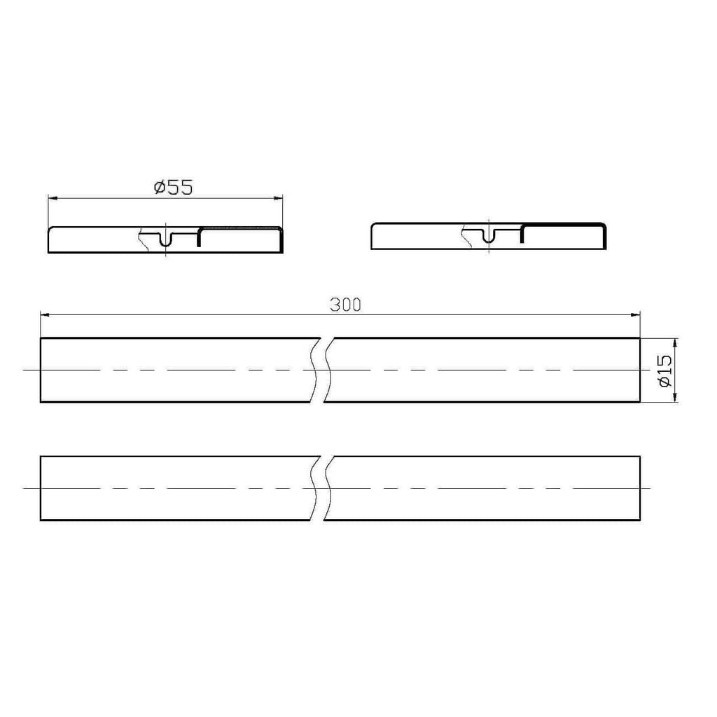 Pro Radiator Valve Pipes & Collars 1/2" x 300mm - Pair