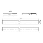 Pro Radiator Valve Pipes & Collars 1/2" x 300mm - Pair