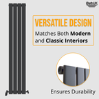 iBathUK Apex Vertical Single Panel Slim Flat Radiator, Designer Slim Radiator