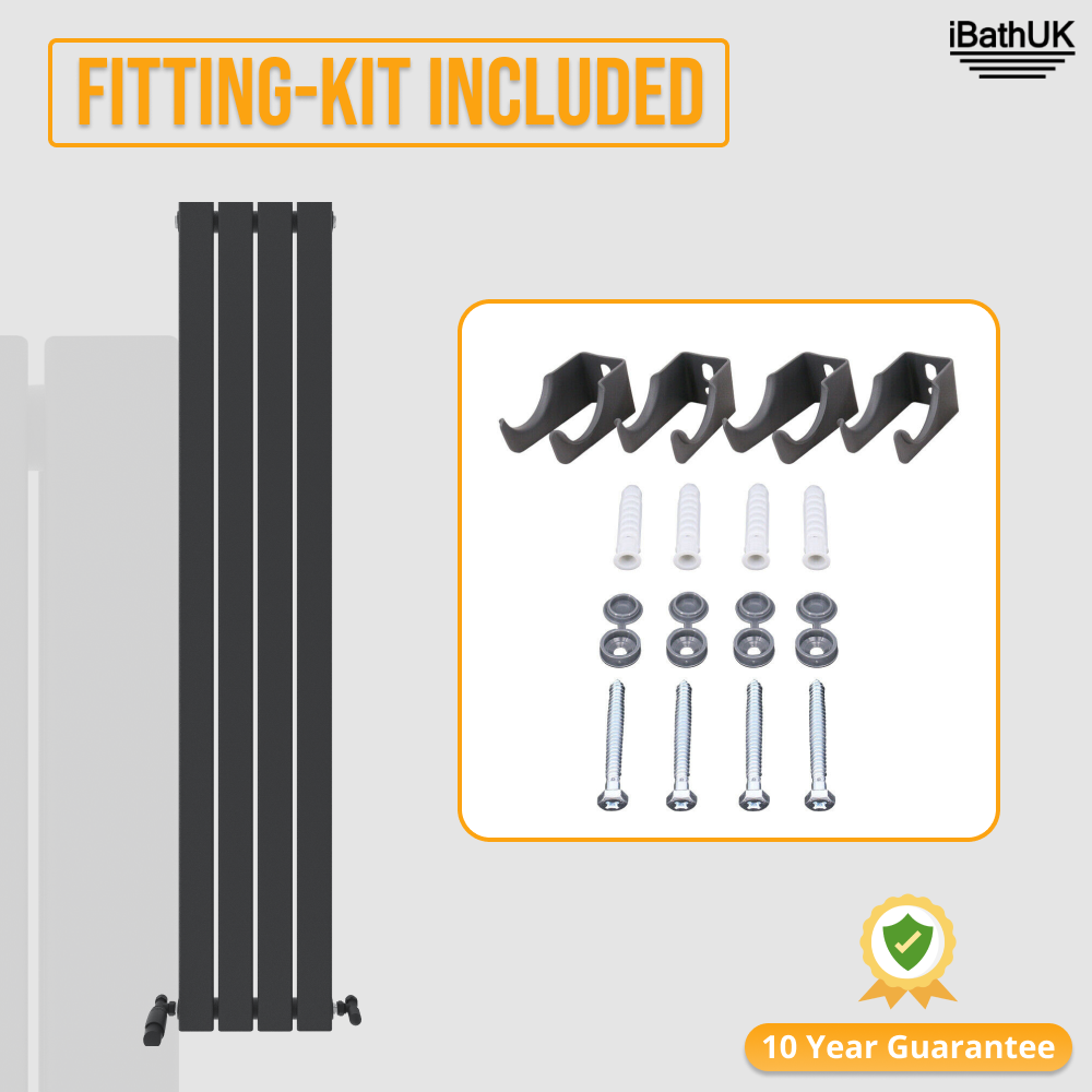 iBathUK Apex Vertical Single Panel Slim Flat Radiator, Designer Slim Radiator