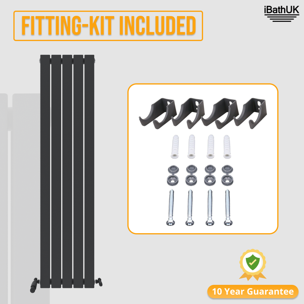 iBathUK Apex Vertical Single Panel Slim Flat Radiator, Designer Slim Radiator