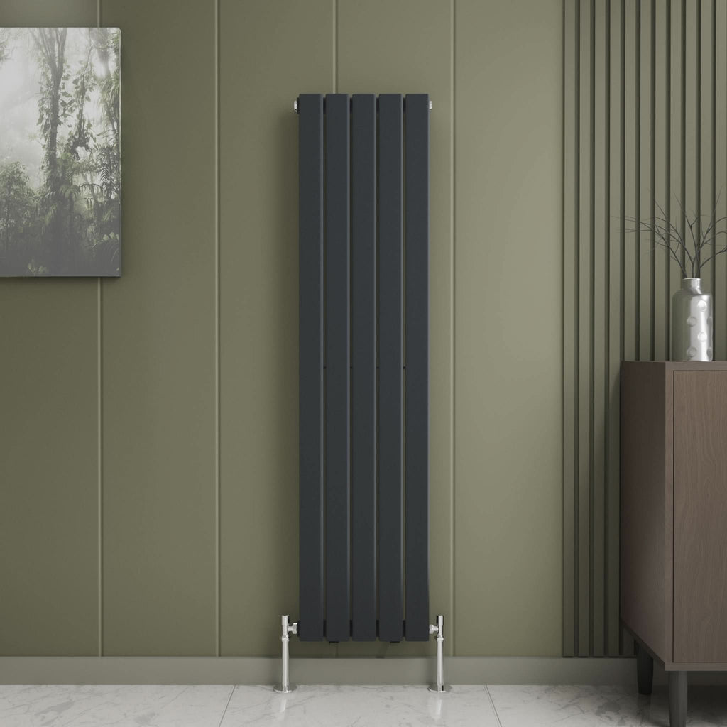 iBathUK Apex Vertical Single Panel Slim Flat Radiator, Designer Slim Radiator