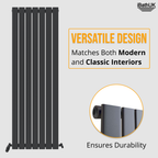 iBathUK Apex Vertical Single Panel Slim Flat Radiator, Designer Slim Radiator