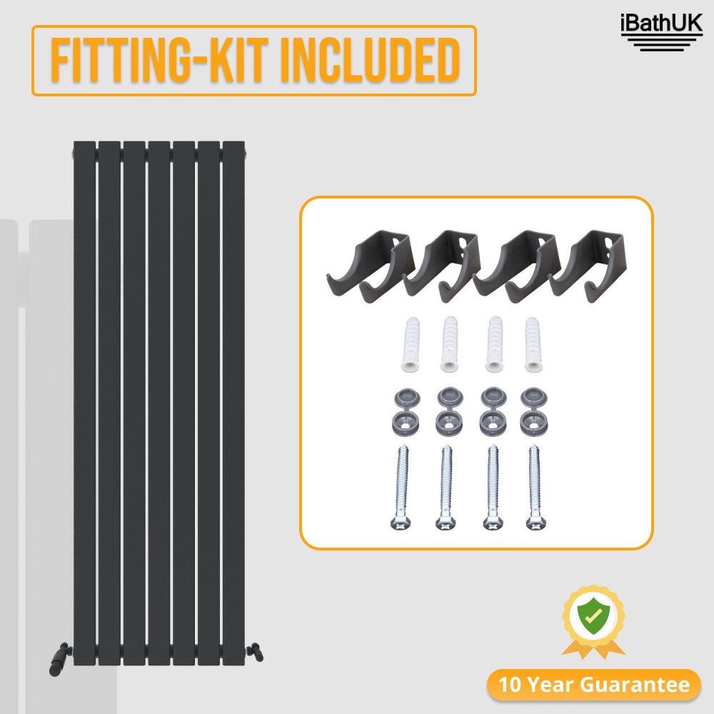 iBathUK Apex Vertical Single Panel Slim Flat Radiator, Designer Slim Radiator