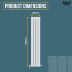 iBathUK Apex Vertical Single Panel Slim Flat Radiator, Designer Slim Radiator