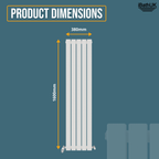 iBathUK Apex Vertical Single Panel Slim Flat Radiator, Designer Slim Radiator