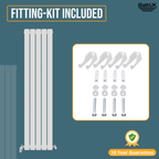 iBathUK Apex Vertical Single Panel Slim Flat Radiator, Designer Slim Radiator